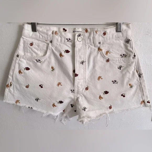 REFORMATION Charlie Fruitloops High Rise Jean Shorts - Picture 6 of 11
